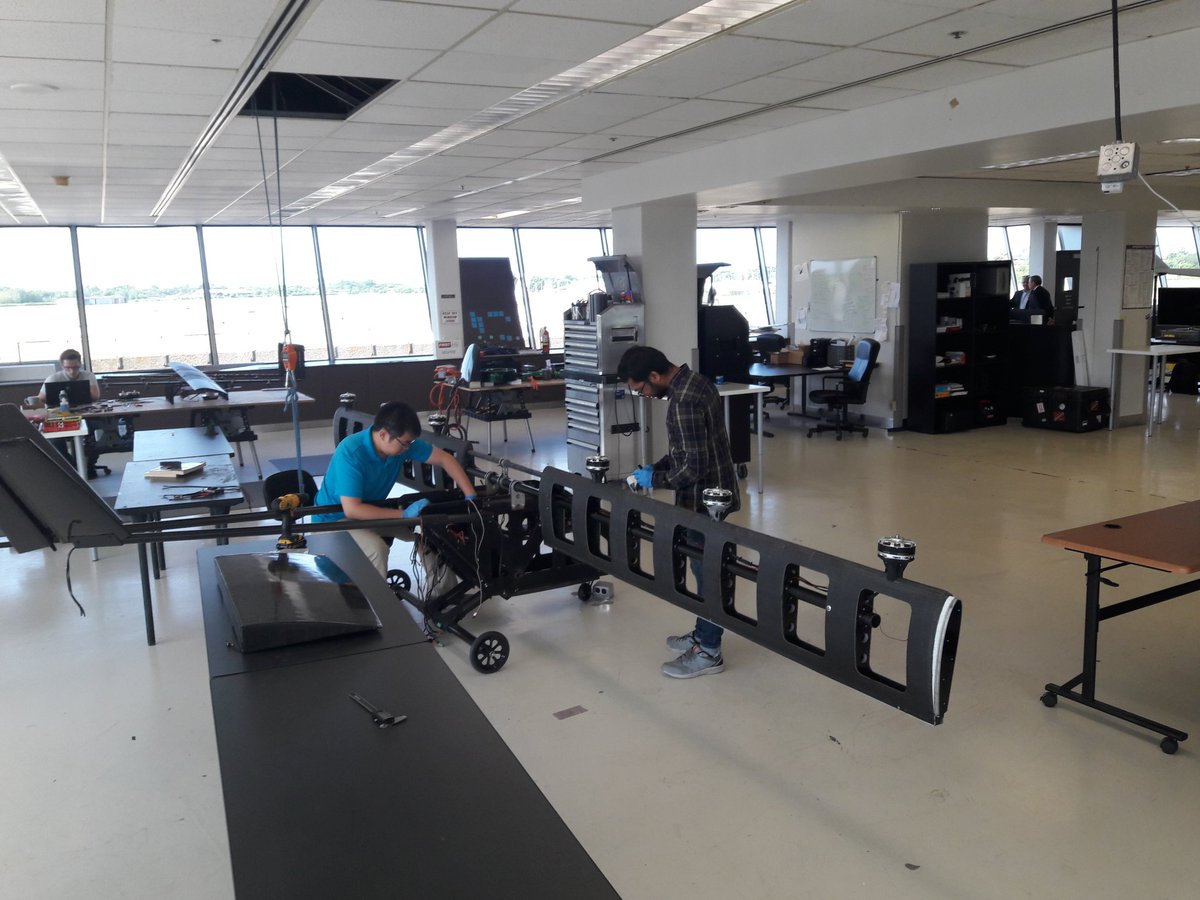Doctor_Astro's tweet photo. Upgrading our 1/3 scale @AirspaceXP #MobiOne all composite #eVTOL aircraft and doing a podcast with @PeterCBigelow, all in a days work in @CityofDetroit @planetm https://t.co/17qhnpVVtD