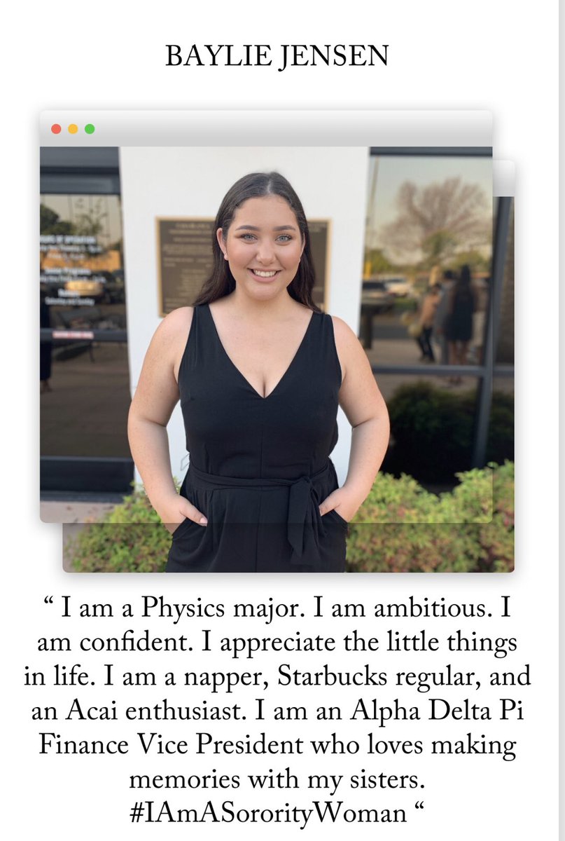 Another #IAmASororityWoman post from Baylie Jensen, our Finance Vice President!! ❤️❤️