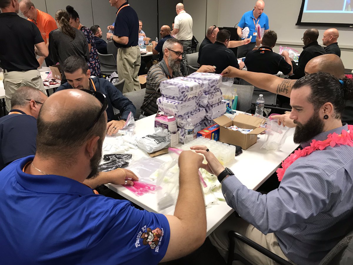 Sharrcasm's tweet photo. SCAP team spent some time giving back this afternoon...assembling over 500 hygiene kits for those in need here in the Atlanta area. A great  cause and very rewarding for us all! @MarkQHolifield @scooter101370 @Travis0703 @SCAPchat https://t.co/0WUJHrvPAT