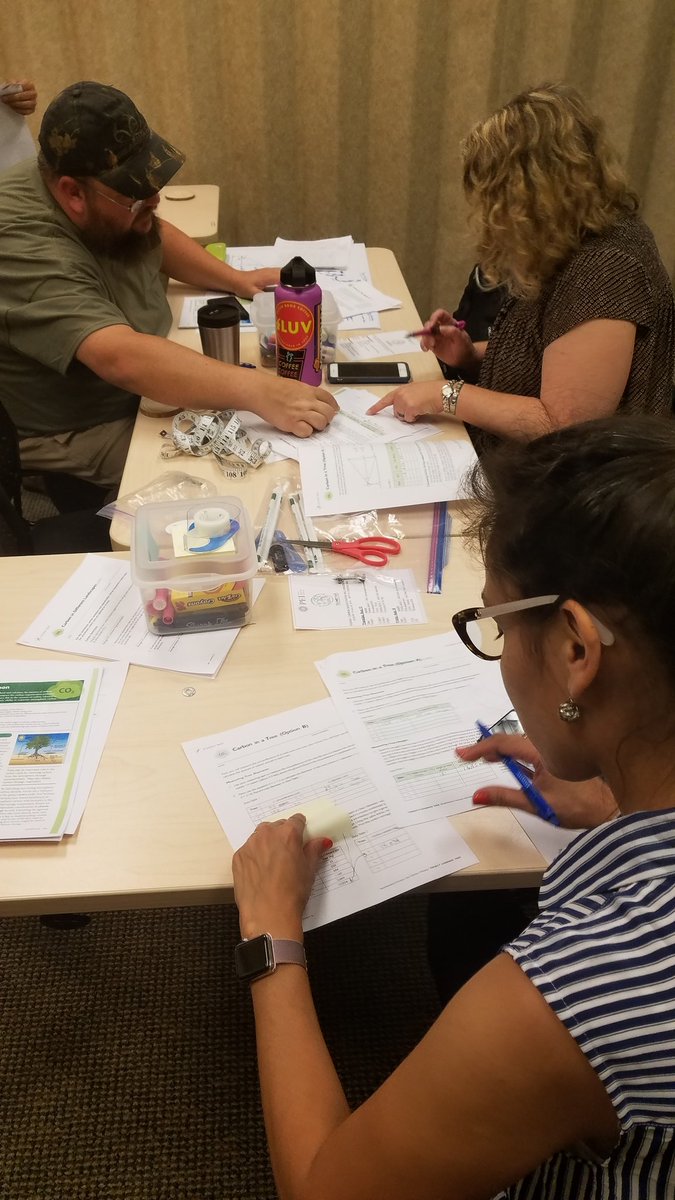 EDatPEI's tweet photo. Not unlike the students they teach...math is fun and interesting when it is applied to something that a person wants to know the answer to - calculating the carbon in trees. #waclimetime @PEIwashington https://t.co/sJksWfjgVc
