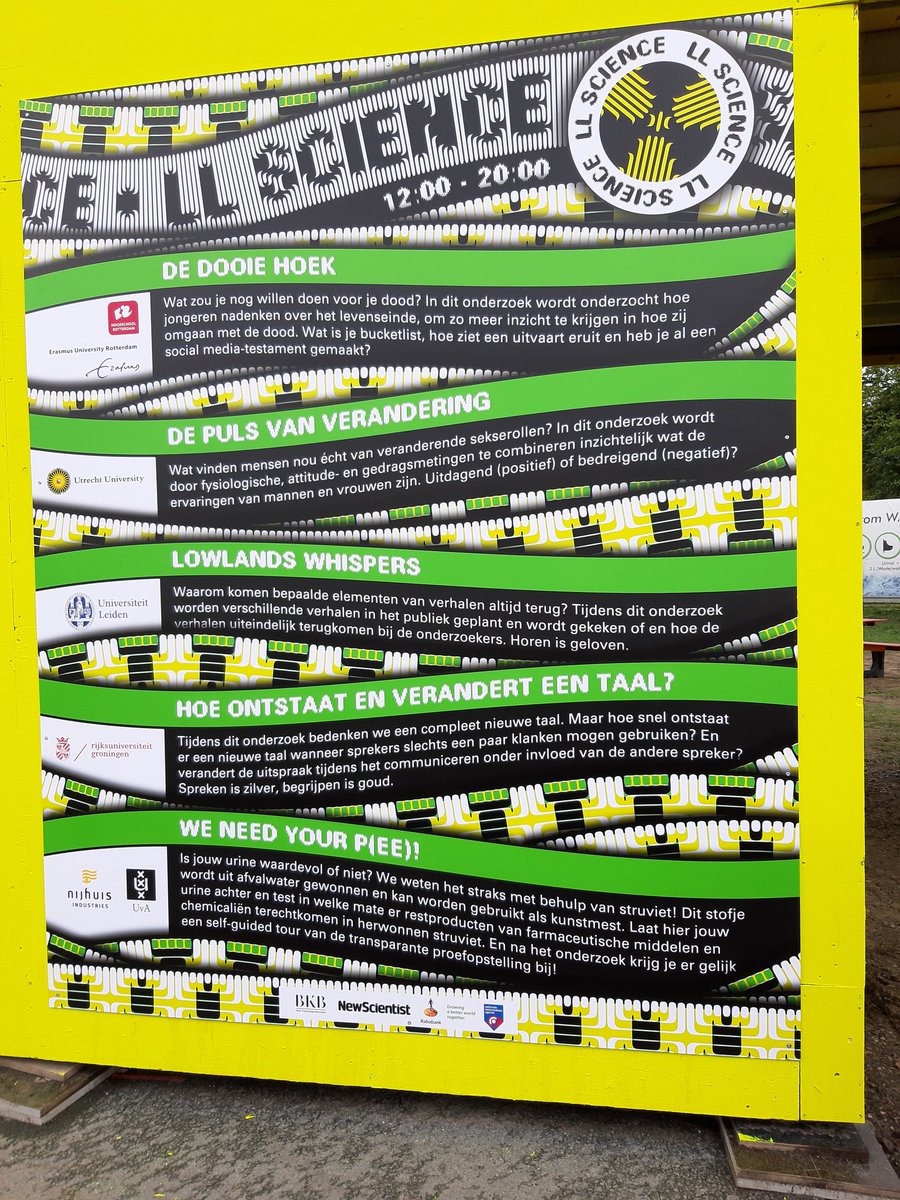 EricaWitkamp's tweet image. We staan tussen een bont gezelschap met #Dedooiehoek op #ll19 #LLScience. Opbouw is bijna klaar @hsrotterdam @BureauMORBidee @ErasmusMCPH