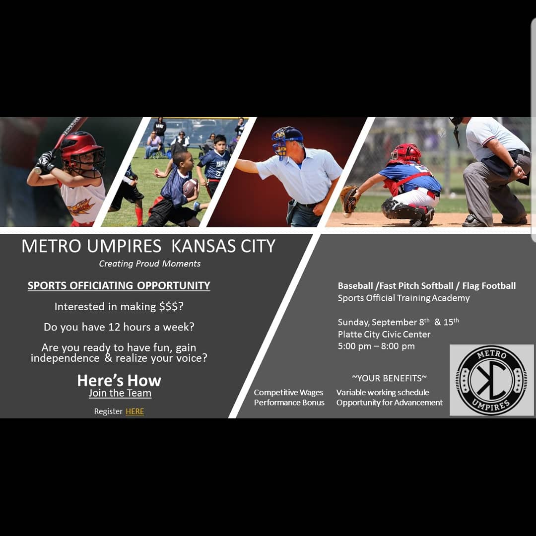 metroumpireskc's tweet photo. SHARE AND RT! FUN OPPURTUNITY! 
If you have questions, call or text 913-707-8344 https://t.co/Ii9YN4tVpl