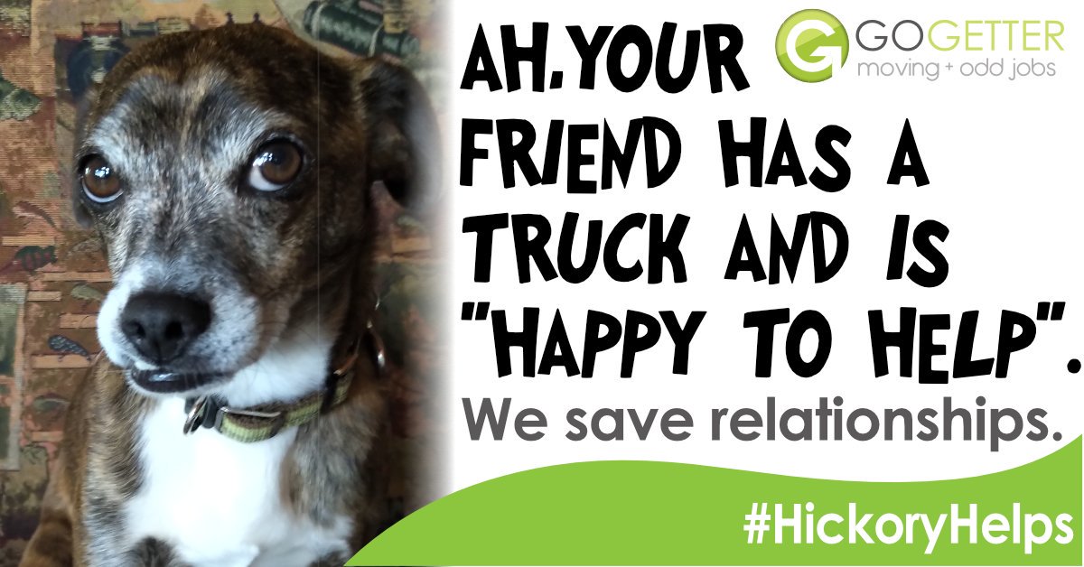 Do they really want to help you move? We do. #HickoryHelps #WeSaveRelationships