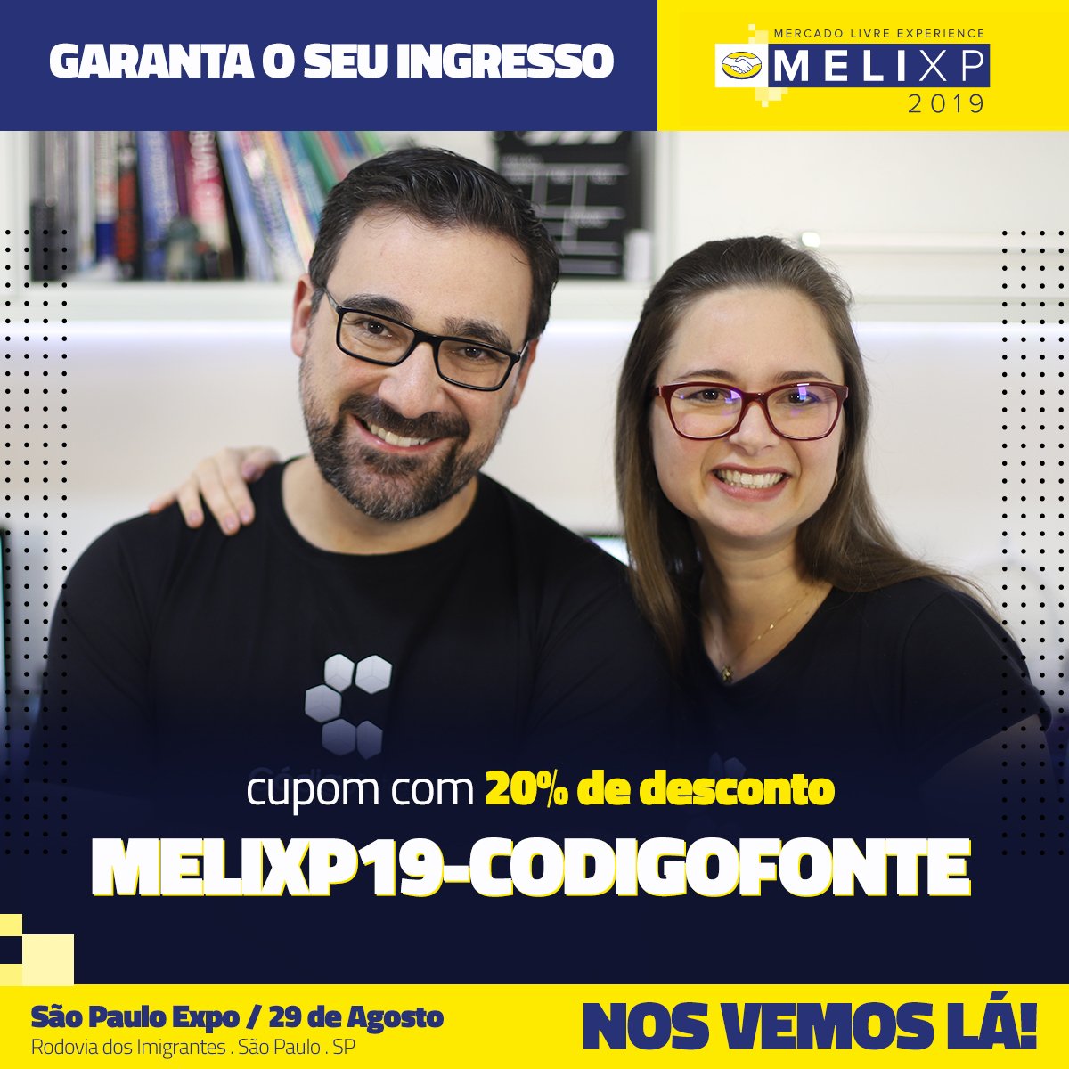 siteCodigoFonte's tweet photo. Vamos nos encontrar lĂĄ no Mercado Livre Experience 2019?!
Ainda nĂŁo garantiu seu ingresso?
Esse Ă© o momento! Ă sĂł clicar no link, usar o cupom MELIXP19-CODIGOFONTE e ganhar 20% off.
https://t.co/CaGED5uyQs
#ecommercebr #evento #tecnologia #mercadolivrebrasil #MeliXP2019 https://t.co/nDm0GB9nlW