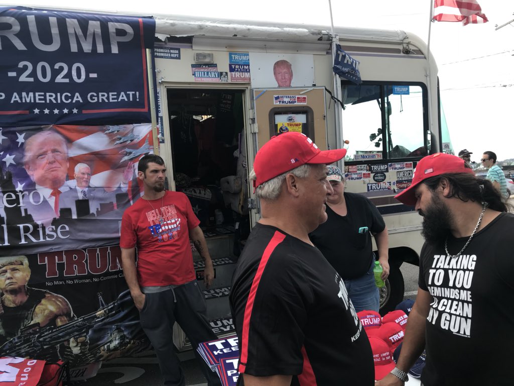 Kellen_Browning's tweet image. Rocky Granata has driven around the county in this RV, from rally to rally. A former Bernie supporter, he’s all-in on Trump. “He’s a great guy — he looks out for the small people.” #TrumpinNH #Trump2020 @globepolitical