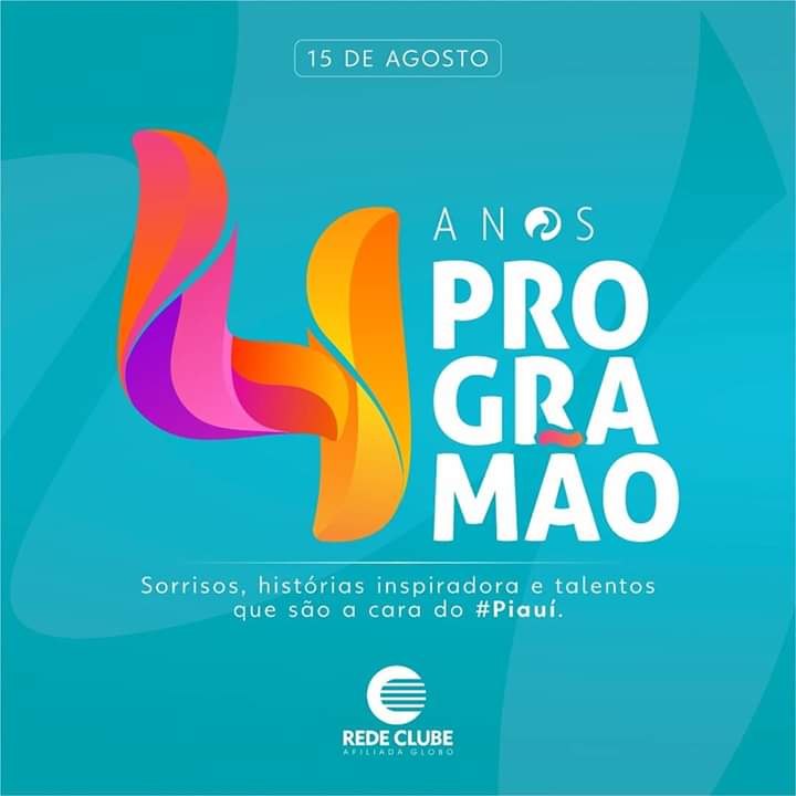 TVClube_'s tweet photo. TQR, esse 15 de agosto. 👊 Também é dia de comemorar mais um ciclo do nosso #Programão dos sábados à tarde.🤩 Há 4 anos nossa atração de #entretenimento mostra risos, histórias inspiradoras e talentos que são a cara do #Piauí 🎵📺 #ProgramãodaClube #RedeClube https://t.co/2yysG2VhZ6