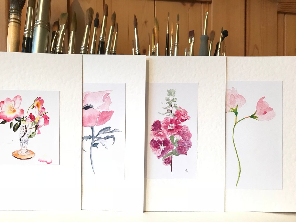 MormorJan's tweet photo. Mixed Card Set of 4 Pink Floral Watercolour Greeting Cards https://t.co/ex1QDpn9Ag #etsymntt #TMTinsta #SweetPeaCard https://t.co/slGTas4S70