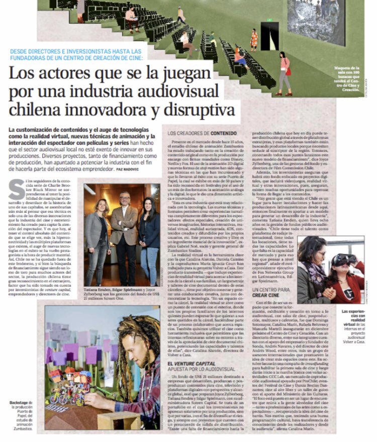 tatianaemden's tweet image. Hoy en El Mercurio, sección innovación, algo de lo que se viene con Screen. @joycezylber #venturecapital #capitalemprendedor #screencapital