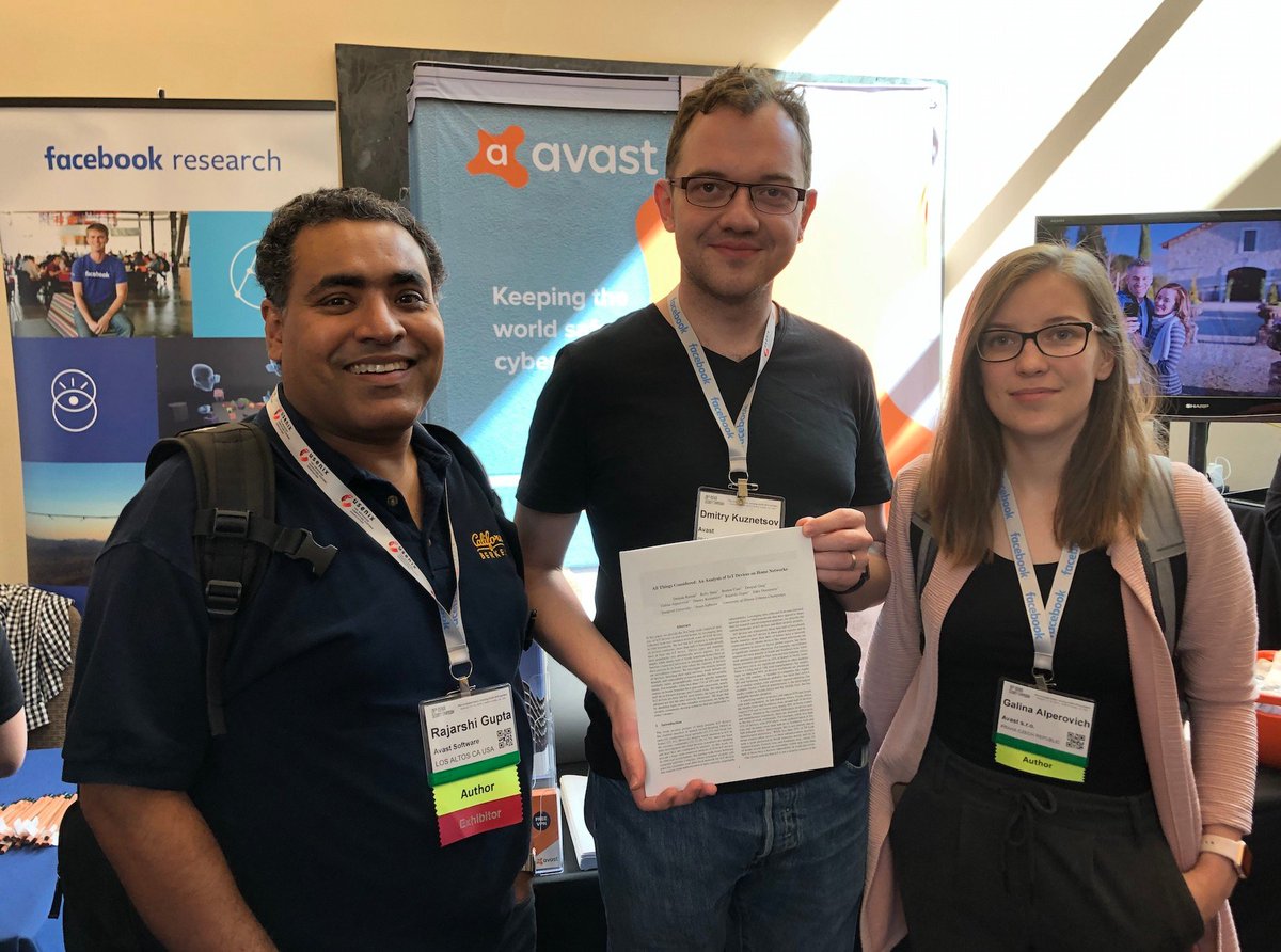 Avast's tweet photo. In the largest global study of #IoT devices in consumers’ homes, researchers from Avast and @Stanford University share their findings @USENIXSecurity
Learn More ➤ https://t.co/9I60gmIZUS
#usesec19 #AvastUseSec https://t.co/gu6P7RsZqG
