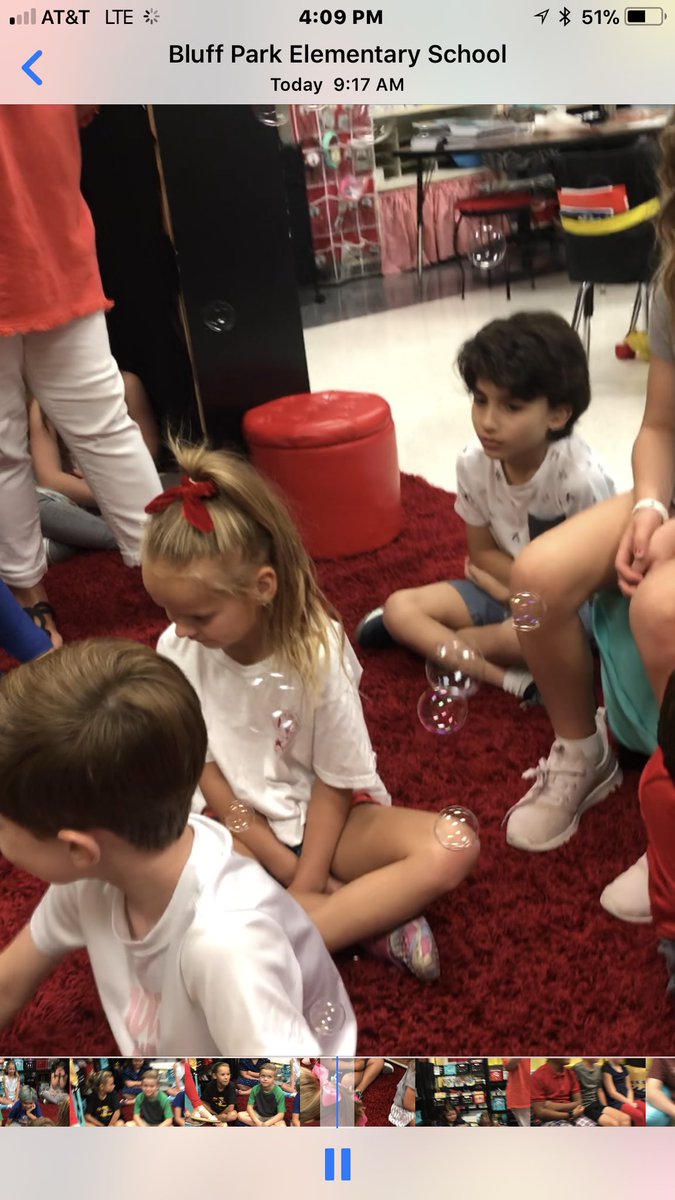 We used bubbles to help practice showing self control today.  #bluffparkisthegreatestschool <a href="/BluffParkElem/">Bluff Park Elem</a>