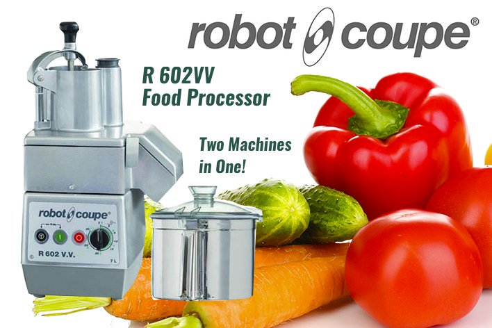 SEFA_LLC's tweet photo. Two machines in one! We’re talking a cutter bowl and a vegetable preparation attachment on the same motor base. Robot Coupe's R 602VV is a must-have for busy foodservice kitchens. Find out more in today's #KitchenBiz. Read the article here: https://t.co/oBWk88ZZ3J https://t.co/u9o1lgmfXU