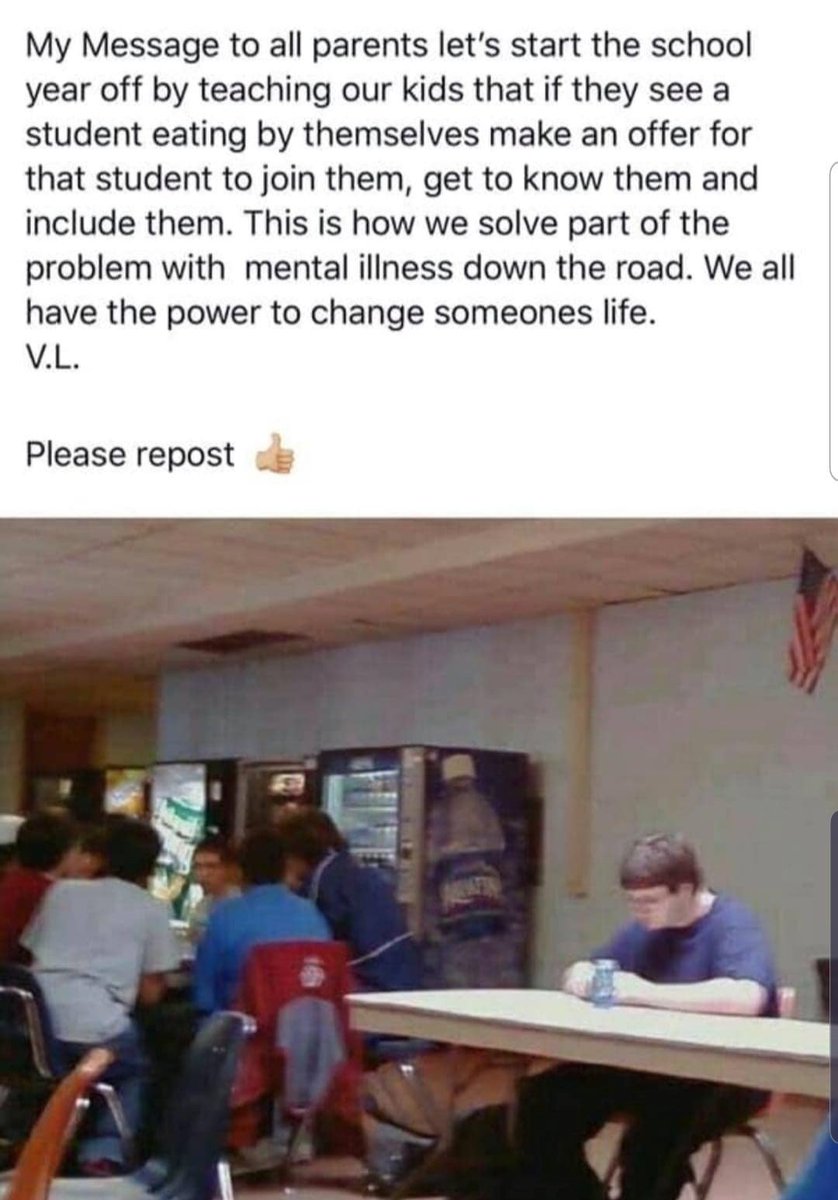 I saw this &amp; had to repost! Please have this conversation with your children, especially with the first day of school coming -it makes more of a difference than they will ever know! ❤ #bekind #THATSCOOL <a href="/HurleyMiddle/">Dr. Kevin Hurley MS</a> #hurleymiddle