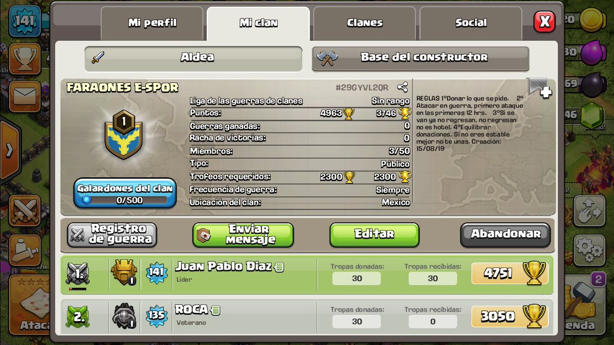 EsportsFaraones's tweet photo. Únase clan en crecimiento!!
Ahí está la etiqueta del clan por quién guste unirse: #29GYVL2QR
Los esperamos!!! https://t.co/J1JVzu4b7f