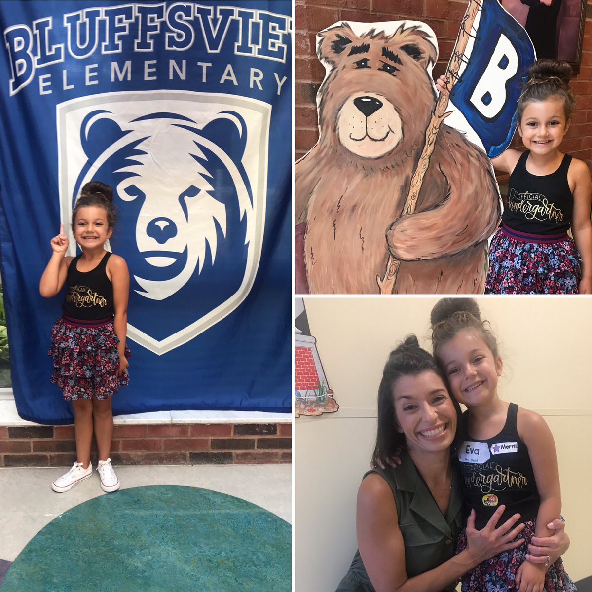 BVreading's tweet photo. I have an official kindergarten Bear!! 💙🐻 @BluffsviewElem #MommaanddaughterBears #itsworthit https://t.co/L4goQDp4q3