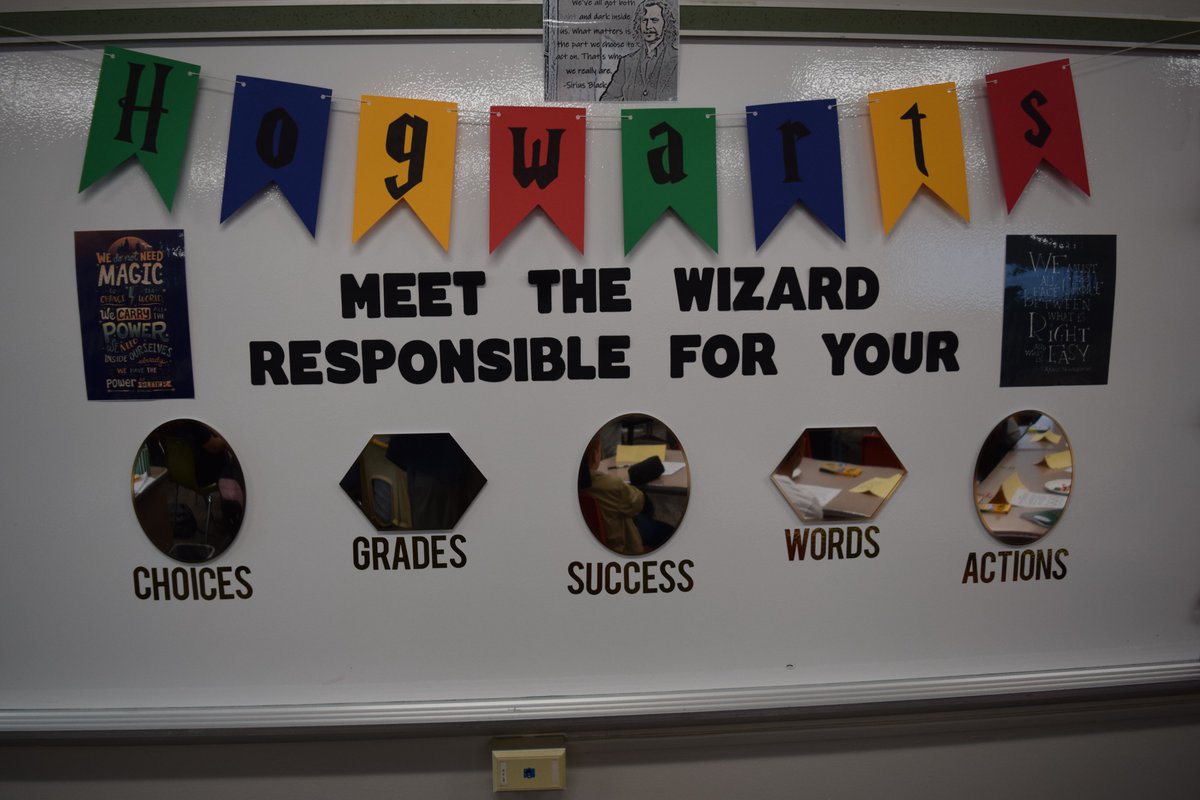 OPS_BryanMiddle's tweet photo. Classroom environments are taking shape. Ms. Ricceri has some outstanding displays. Who is the wizard.....just look in the mirror! #BMSBearPride https://t.co/wj5EOZK320