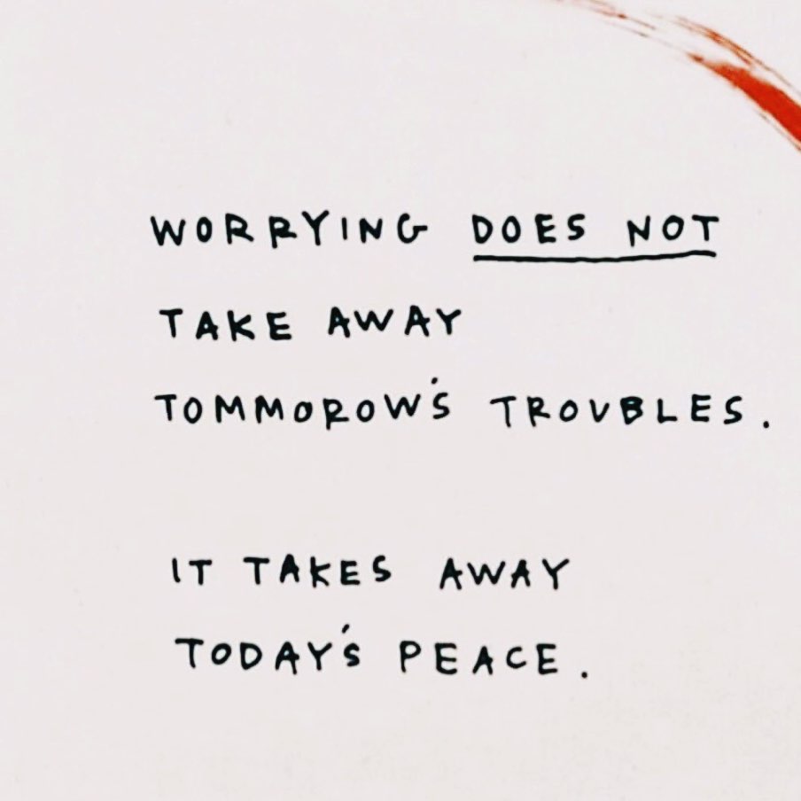 I know you know worry isn’t good for you or productive. It causes unnecessary stress on your mind, body &amp; heart. We tend to worry when we feel scared &amp; out of control. So when your inner worry wart acts up reassure that part that you are safe, loved &amp; everything is going to be ok