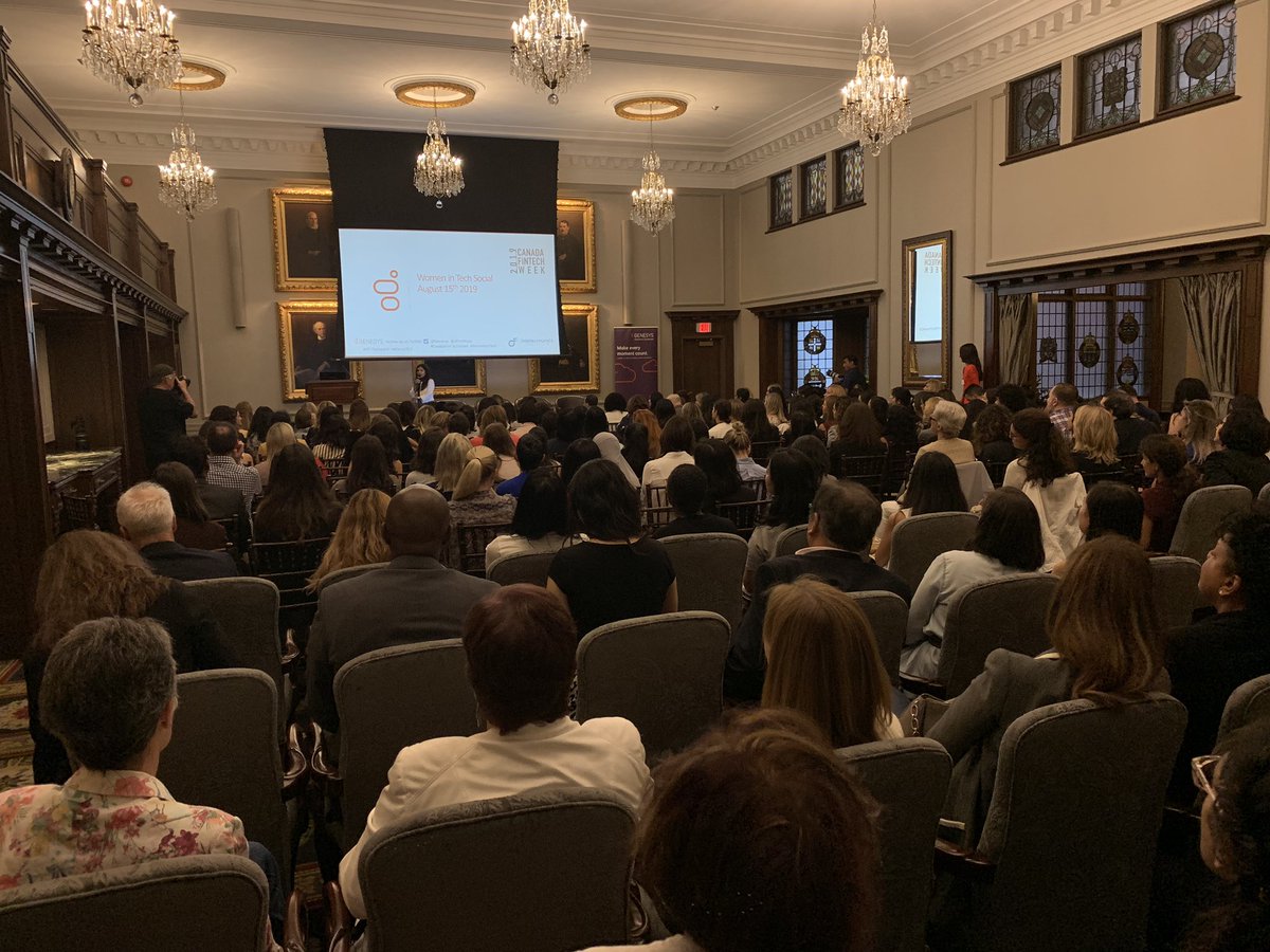 FinTechCA's tweet photo. Women in Tech hosted by @Genesys kicks-off! @janelle_dieken opens with a keynote.
#CanadaFinTechWeek #CFW19 https://t.co/A19Jv3qDp5
