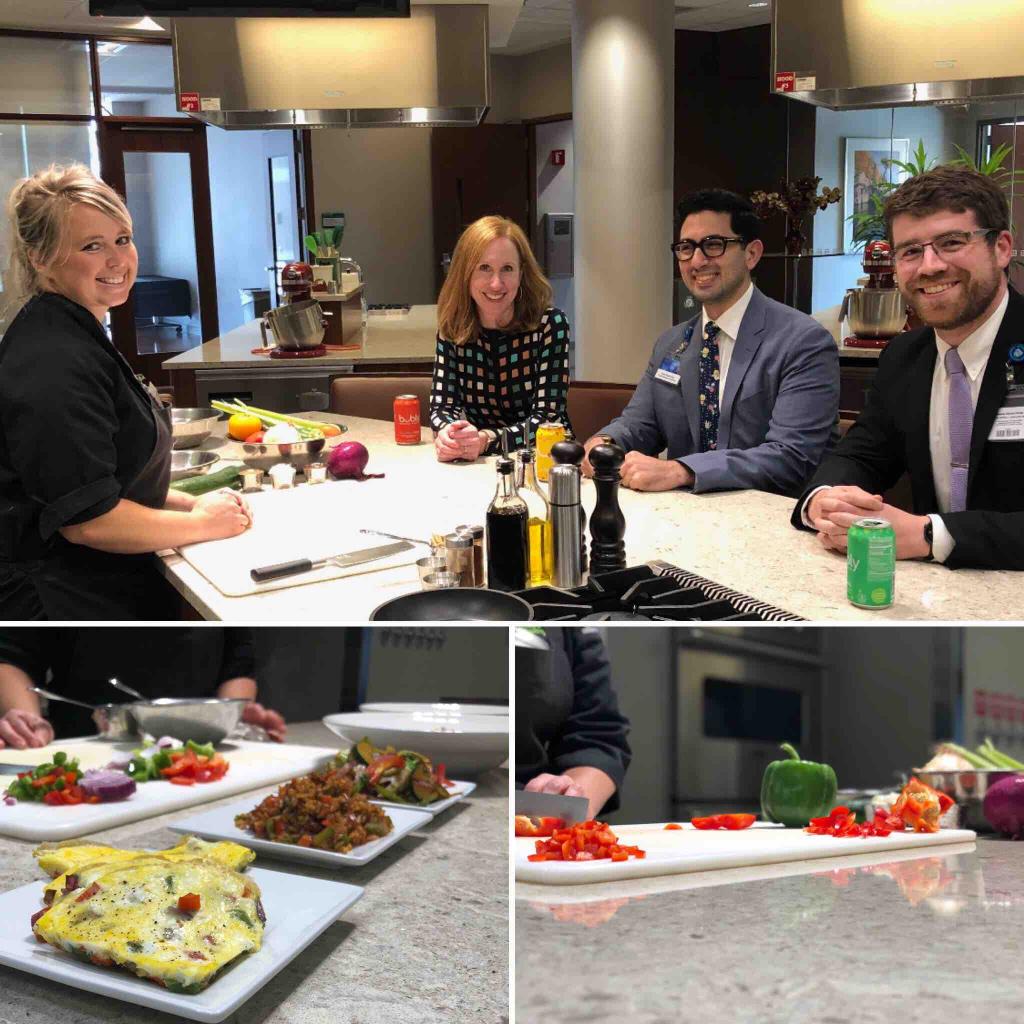 MayoClinicGIHep's tweet photo. #KitchenEssentials is one of the offerings @MayoClinic #HealthyLivingProgram @thedahlc. A unique resource for our patients with #IBD, #NASH or other GI disorders to get #wellness skills. @LauraRaffals IBDconsultant and @VictorChedidMD IBDfellow enjoyed the class today! #Nutrition https://t.co/fUAE9DAGLx