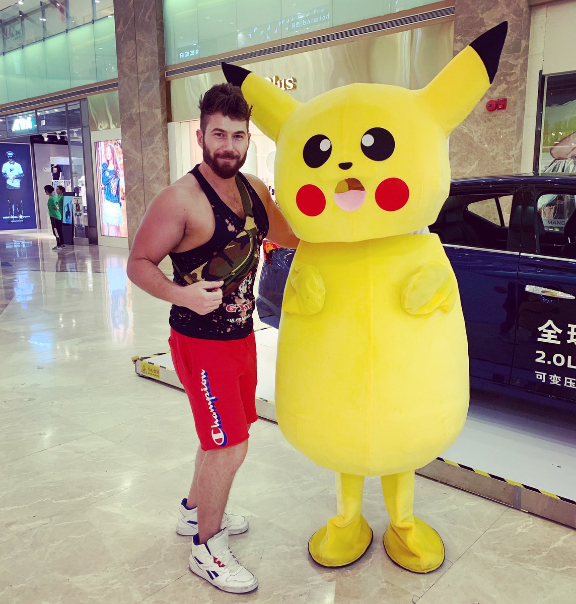 THBreak's tweet photo. #TBT to June when I met Bootleg Chinese Pikachu. Bask in his glory or he might sleep paralysis you. 💀 #TeamHeartBreak #PookeMan https://t.co/cgKAG5V3Rq