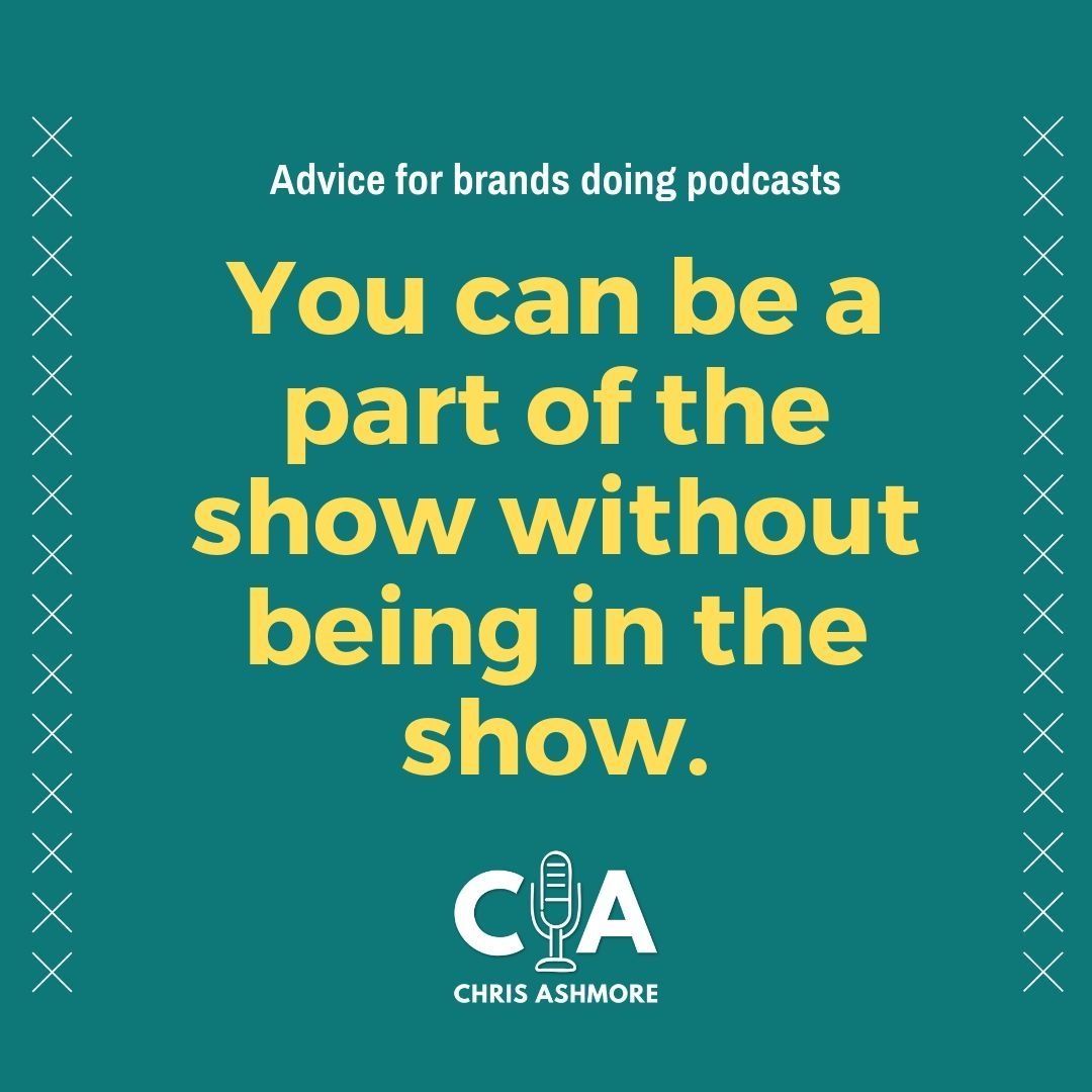 chrisashmorepod's tweet photo. Advice for brands doing podcasts: You can be a part of the show without being in the show. In other words, it's not about YOU, it's about the STORY. 
#podcast #podcasting #podcastingessentials https://t.co/ORTSOW1fB4