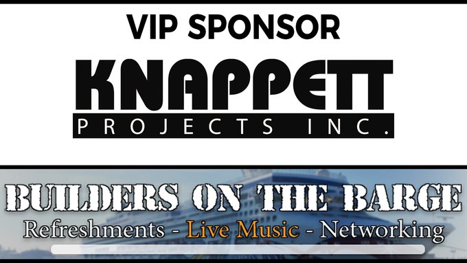 VICA_BC's tweet photo. Thanks to #VICAMember @KnappettProject for being a major sponsor of Builders on The Barge for the second year in a row! See you soon. :) Get your tickets and learn more about this private industry event: https://t.co/IrlVvI0gZ9
#TheBargeIsOurs #YYJEvents https://t.co/csV19fHoXZ