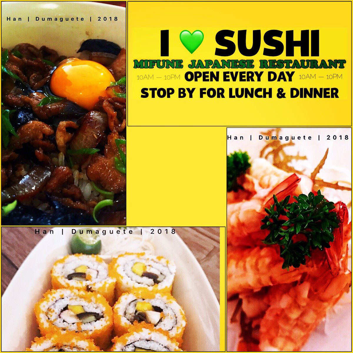 MIFUNEdumaguete's tweet photo. #TGIF…
#Dumaguete #EatingOutIsFun
#MIFUNE #JapaneseRestaurant
#dumagueteño: have a #gr8 weekend!
#MIFUNEteam #DumagueteCity https://t.co/HErDiixM7z