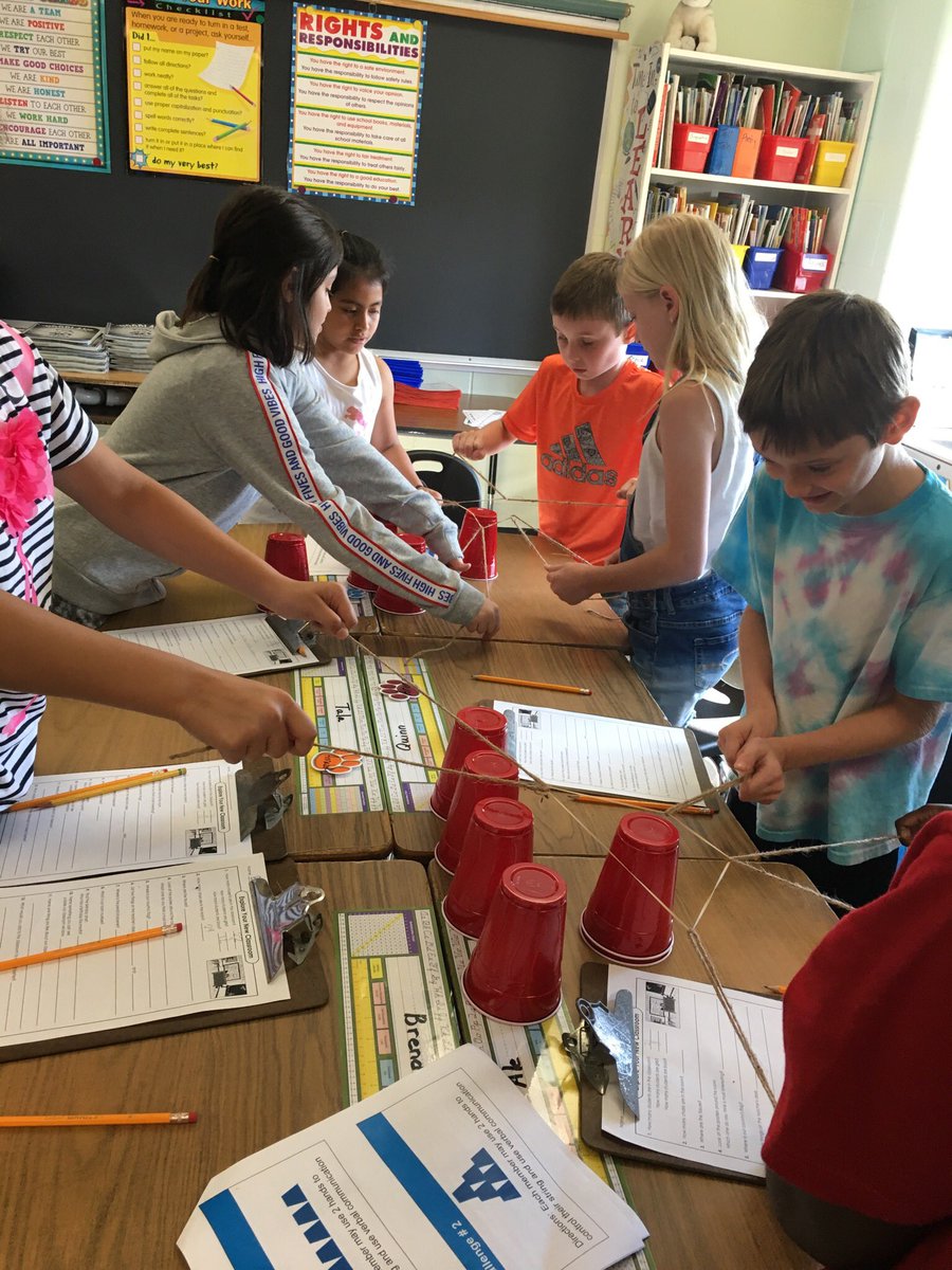 1st day STEM challenge in Mrs. McGowen’s class! <a href="/wolvestweet/">Woodland Elementary</a>