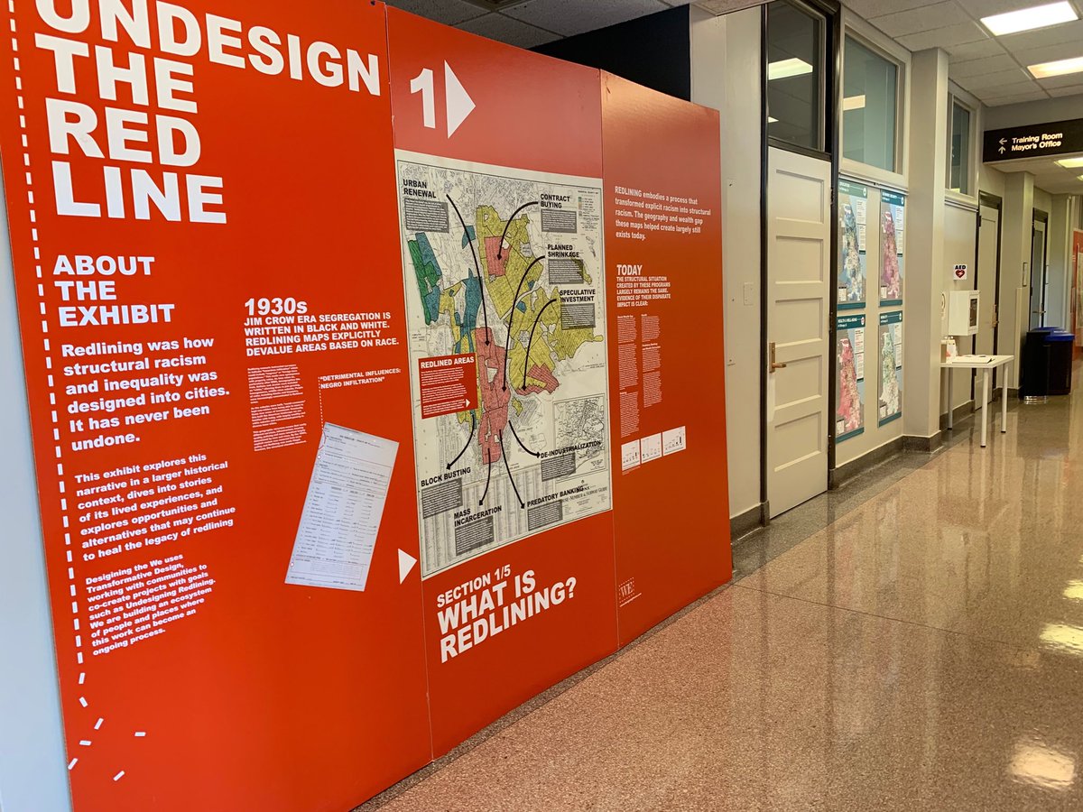 It’s here, in ⁦<a href="/CityofEvanston/">City of Evanston</a>⁩, the Undesign the Redline exhibit. Check it out, second floor. Thank you ⁦<a href="/SFLegacy/">Shorefront Legacy</a>⁩ ⁦@YWCAevanston⁩ ⁦<a href="/EvanstonForever/">Evanston Community Foundation</a>⁩ ⁦<a href="/NorthwesternU/">Northwestern</a>⁩, exhibit partners.