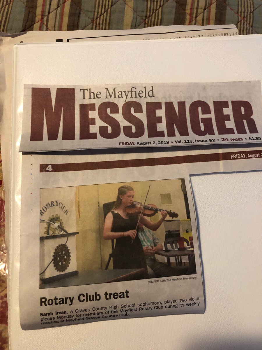 GravesOrchestra's tweet photo. Very proud of connections Sarah, GCHS Chamber Violinist, is making. She has a standing invite to perform solo in Frankfort this year, too! https://t.co/UTmeYpV2ZP