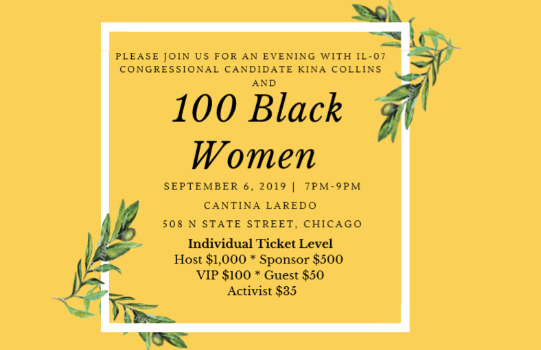 KinaCollins_'s tweet photo. Join 100 Black women in Chicago for an evening with @Kina4Congress!

Black women are a force to be reckoned with, and yet our vote is often taken for granted. In 2020, let's show the country just how powerful Black women can be. #BlackWomenLead

RSVP: https://t.co/ycCsbm0SGy https://t.co/28AqMrhpAA