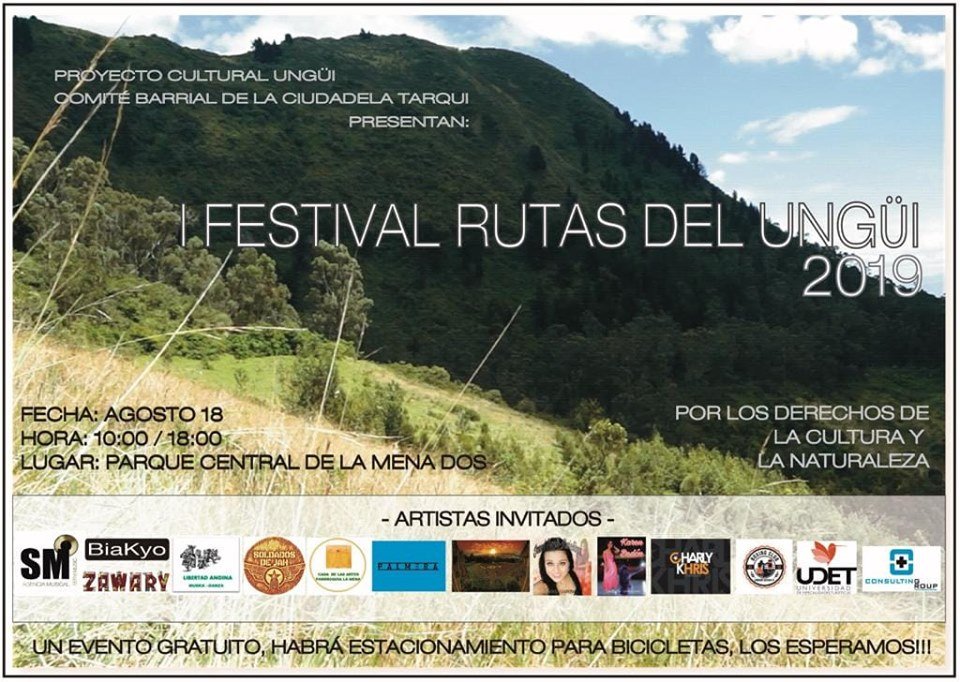 Mena_Ungui's tweet photo. Primer festival de arte, cultura y naturaleza
#RUTASDELUNGÜI
Este domingo 18 desde las 10h00 en la #Mena2 https://t.co/LpEneJle4Q