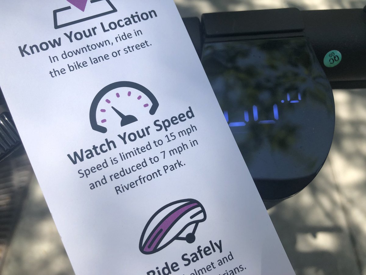 DowntownSpokane's tweet photo. #WheelShare Watch your speed. Speed is limited to 15 mph and reduced to 7 mph in Riverfront Park. Keep Spokane rolling by following these simple guidelines. https://t.co/Y1ITPiIwg0 @SpokaneCity #LoveSpokane #DowntownSpokane https://t.co/kvV8OeHCLJ