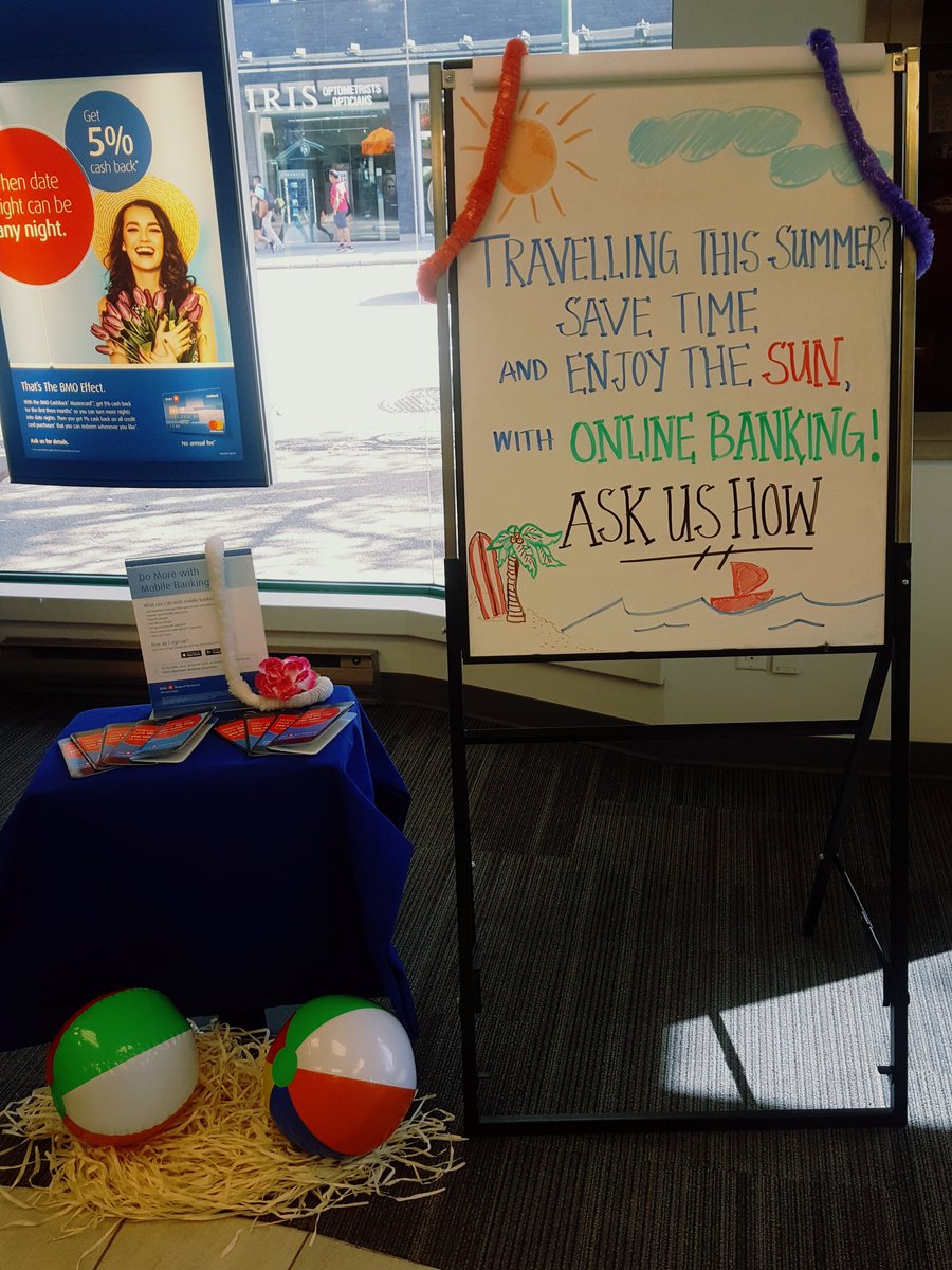 Why wait in line when you can be enjoying the sun🌞?! Let team BnW show you how to digitally bank! 📱🏖😄
#BMObankingonline #BMOVancentre #BMO #B4U <a href="/DylanHoey/">Dylan</a> <a href="/ElaineCheung18/">Elaine Cheung</a>