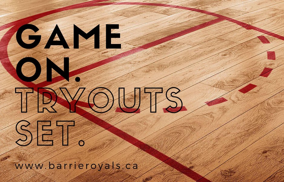 Tryout registration is OPEN! Full details on teams, dates + times are on our website: barrieroyals.ca/registration/
#GameOn #OBAball #Barrie