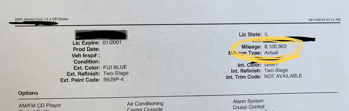 MBPederson's tweet image. I know @Honda makes vehicles that last a long time, but this is impressive. #oops #insurance #lowvalue