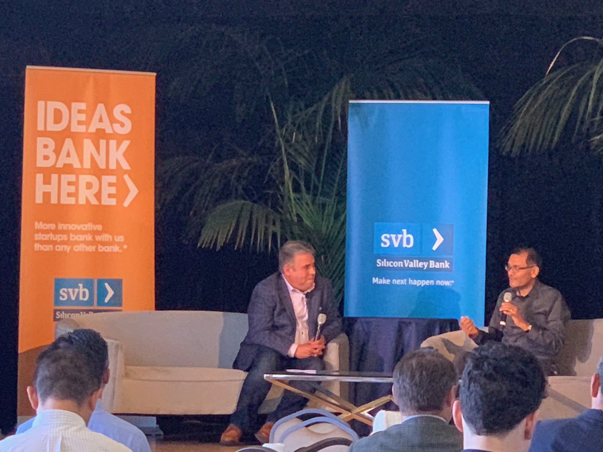bpluskowski's tweet image. ⁦@SVB_Financial⁩ ‘s ⁦@JohnChinaSVB⁩ and ⁦@SoftBank⁩ ‘s ⁦@deepnishar⁩ talking about their approach to the market, what they look for, lessons learned - not sure I’ve said “awesome” enough times yet today...! #SVBGlobalConnect