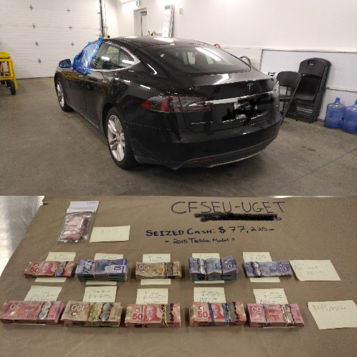 cfseubc's tweet photo. Recently seized by #UGET while conducting #overt, #proactive #enforcement in our #communities $77,000. Tesla model S, multiple cell phones and alleged illegal drugs
All indicators of activity related to the drug trade/organized crime #ThisIsWhatWeDo #EndGangLife https://t.co/hOLKST9hr4