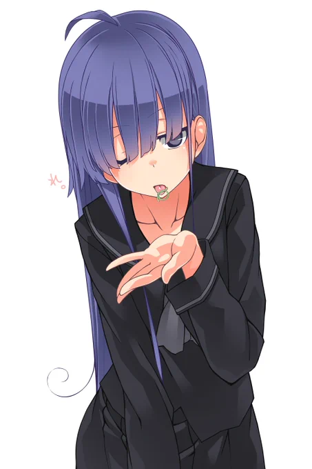 チェリーを口であれこれする。 