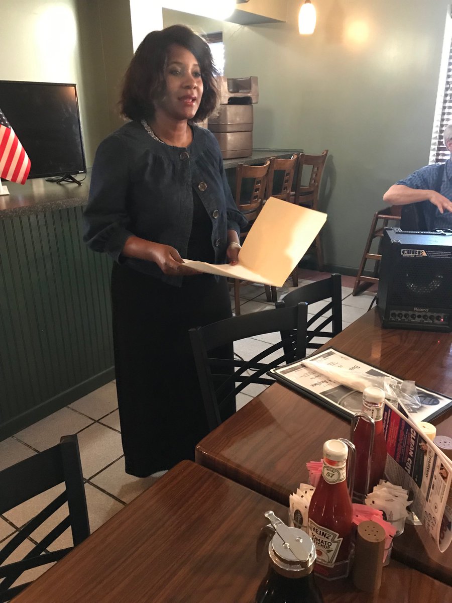 CorinthiaElder's tweet photo. I’m giving the treasurer’s report at tonight’s #RightWayClarksville We’re gearing up for a key election year in 2020. #tngop https://t.co/RJ8QrMvHR6
