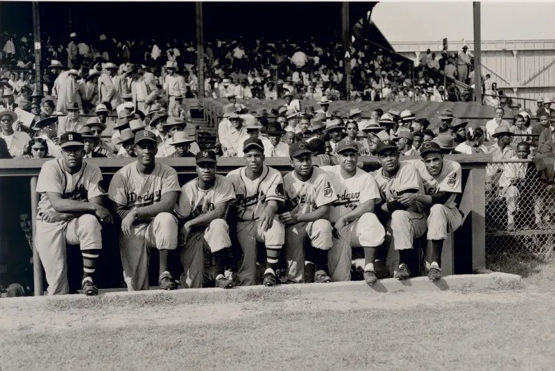 1952 Negro League Alumni All-Star game - George Crow, Joe Black, Hank Thompson, Sam Jethroe, Larry Doby, Roy Campanella, Monte Irvin, &amp; Harry Simpson #mlb #dodgers #braves #indians
