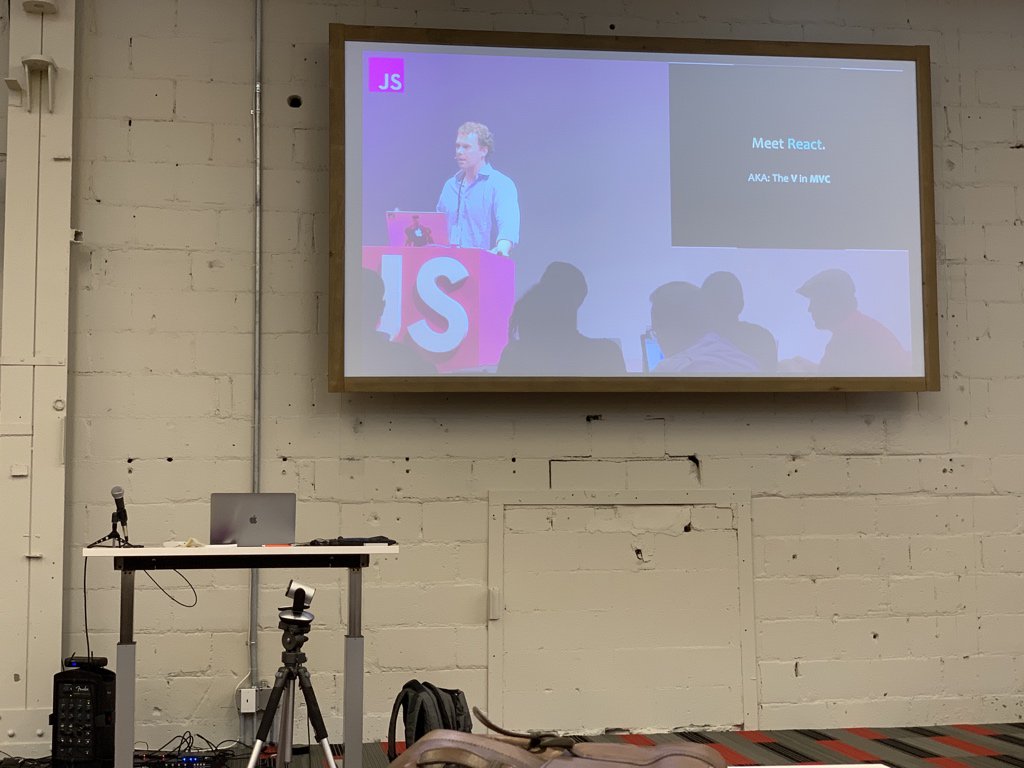 BrianMitchL's tweet image. Movie Night at @ReactMpls! First up, Pete Hunt's talk from JSConfEU 2013 on introducing React.