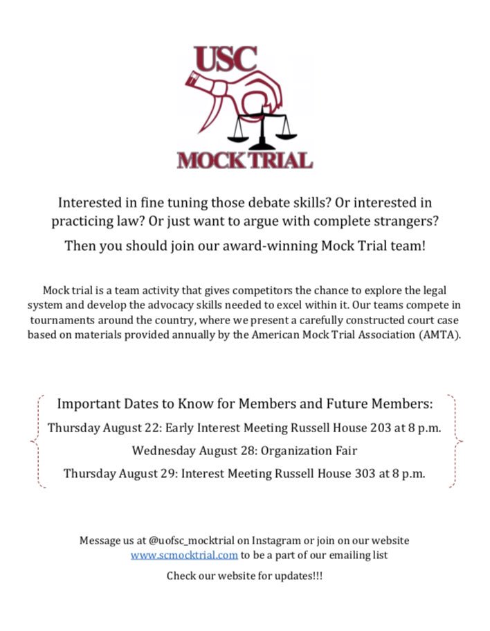 Recruitment season is upon us #mockcocks !!! Share this info with your fellow Gamecocks so that we can go above and beyond next year!!!