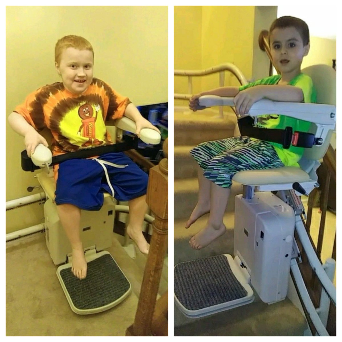 In June 2019, Laughing At My Nightmare provided a curved stair lift for two brothers living with Duchenne Muscular Dystrophy. This stair lift is unique in that it curves to fit the staircase in the boy's home.
Please consider contributing to our campaign: gofundme.com/f/LAMN-2019