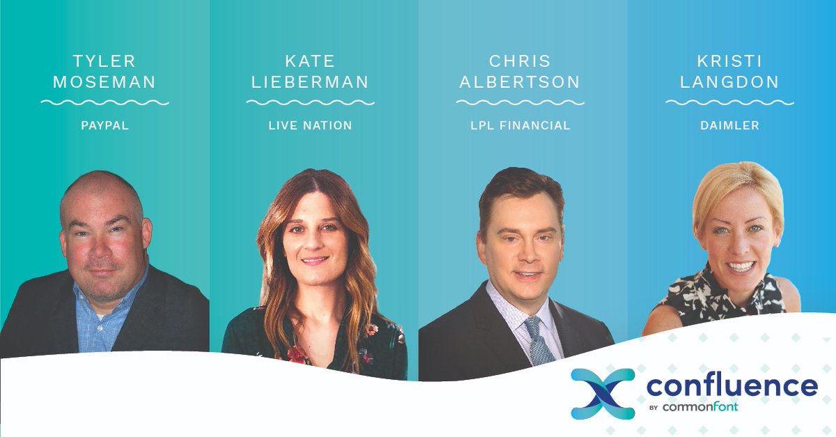 commonFont's tweet photo. We are excited to share our clients' stories of Experience Management transformation at #cfconfluence! PayPal, Live Nation, LPL Financial, and Daimler Trucks will be speaking at #commonFont confluence in Bozeman, Montana, September 24-26. Register now! 
https://t.co/AN3oH8VJHK https://t.co/t6MHh7cnzB