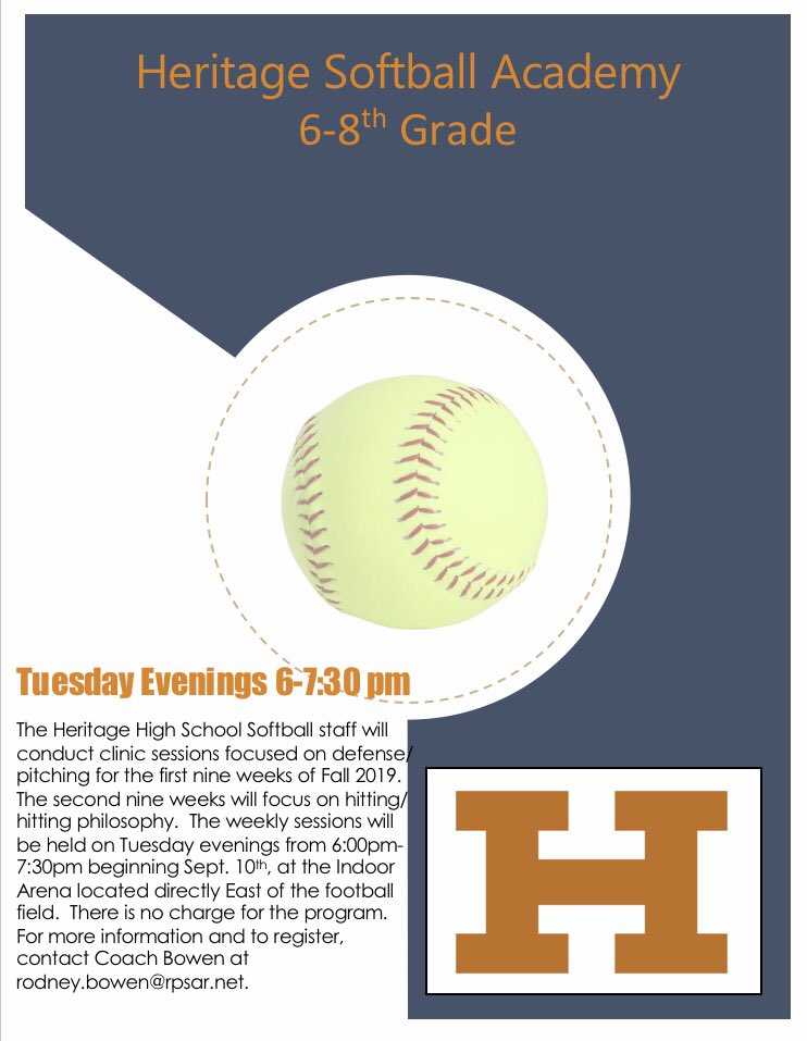 HHSWarEagleSB's tweet photo. ATTENTION ALL OAKDALE AND LINGLE SOFTBALL PLAYERS! https://t.co/vQzw7yKkzD