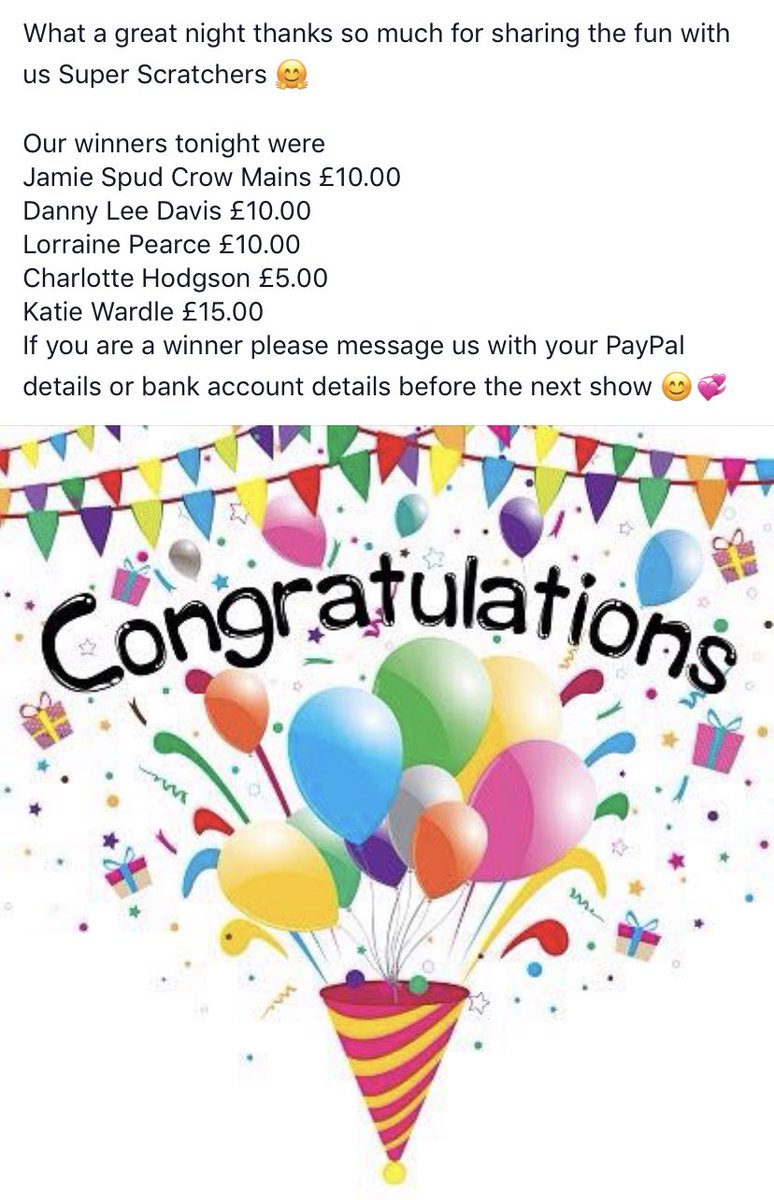 ScratchTheMagic's tweet photo. Back Sunday at 9... can we get more winners 🤩 #scratchthemagic #scratchcards #winners https://t.co/dgr7hUDlWn