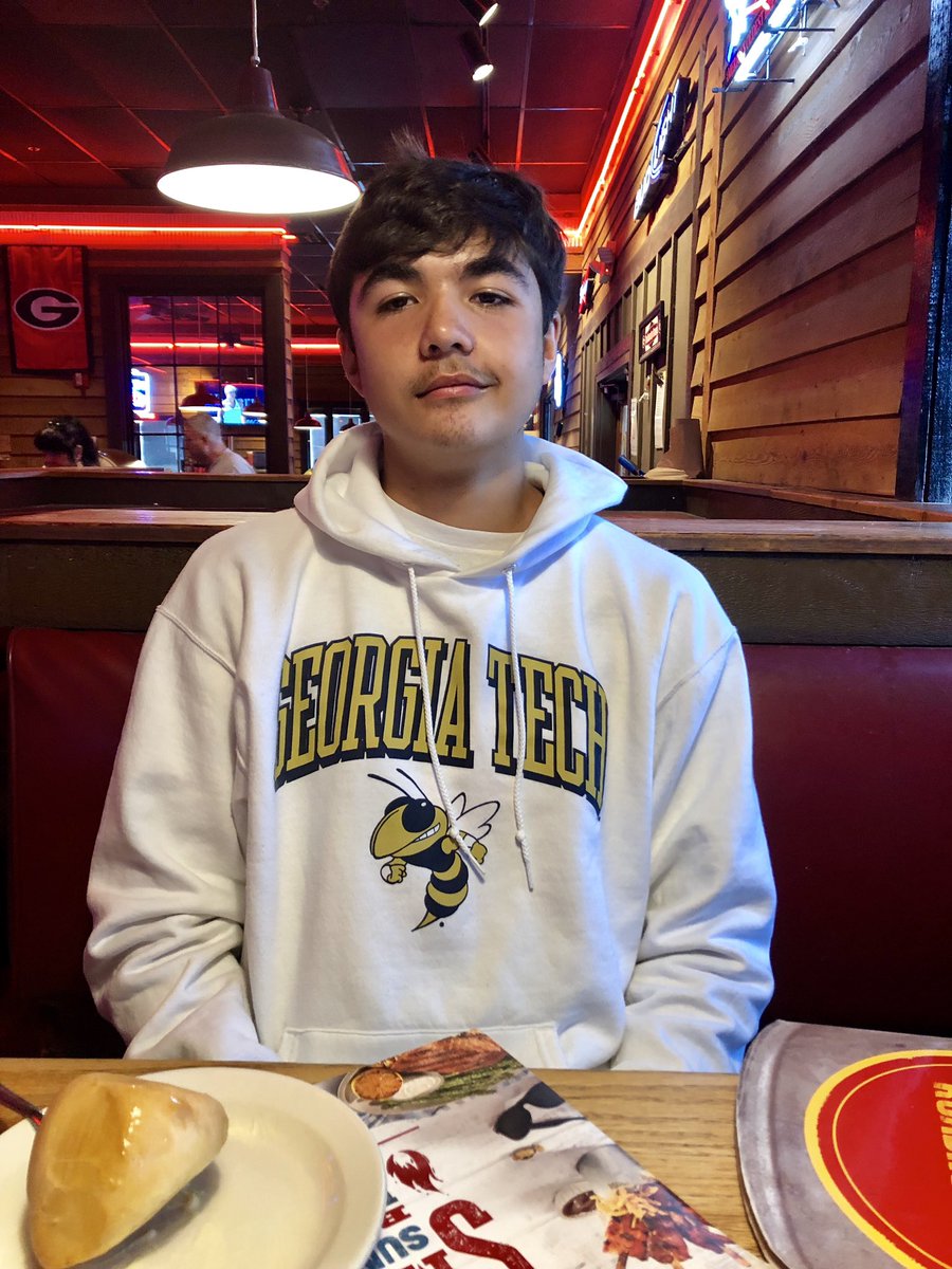 Took my boy <a href="/OglesbyPayne/">Payne Oglesby</a> out for lunch after a dr appt and had a wonderful surprise:) Our check was paid for by a fellow Tech fan IN ATHENS! Thank you for lunch!  I guess yellow jackets do swarm together😉. #GoldBlooded #GaTech #404takeover #PayItForward