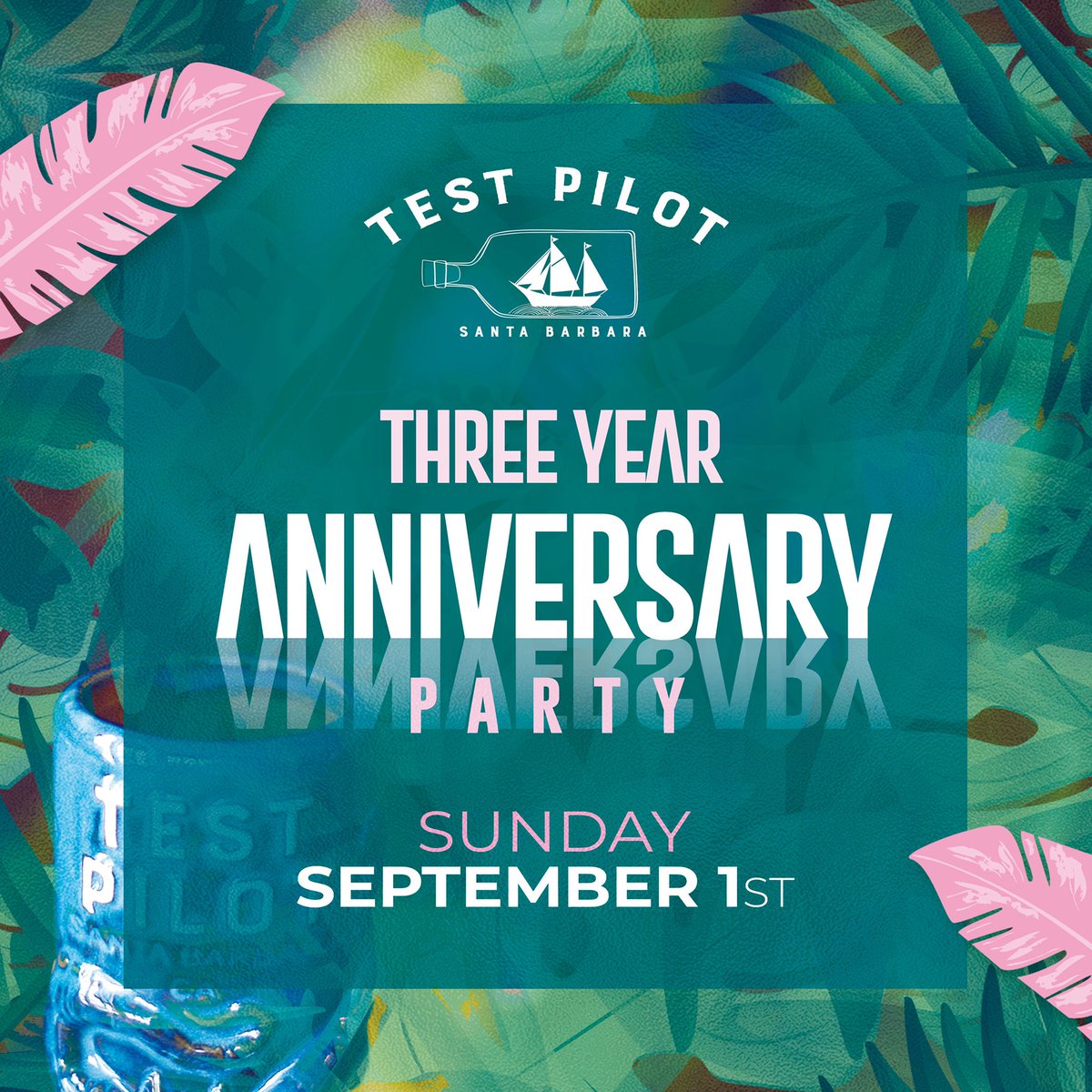 mistyorman's tweet photo. So excited to celebrate @TestPilotBar 3 year Anniversary and custom mug release on September 1st! DJ, food, and other goodies! Be great to see all our friends there! @SantaBarbara #SantaBarbara #thefunkzone #craftcocktails #party #event https://t.co/cEovF8avnV