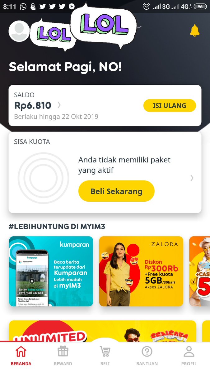 Mala_ary72's tweet photo. Pulsa baru diisi semalem, pagi dicek udh segitu jd rugi gua kalo isi gede2 suka abis ga ketauan #goib #m3 #indosat https://t.co/Y8waQiTf93