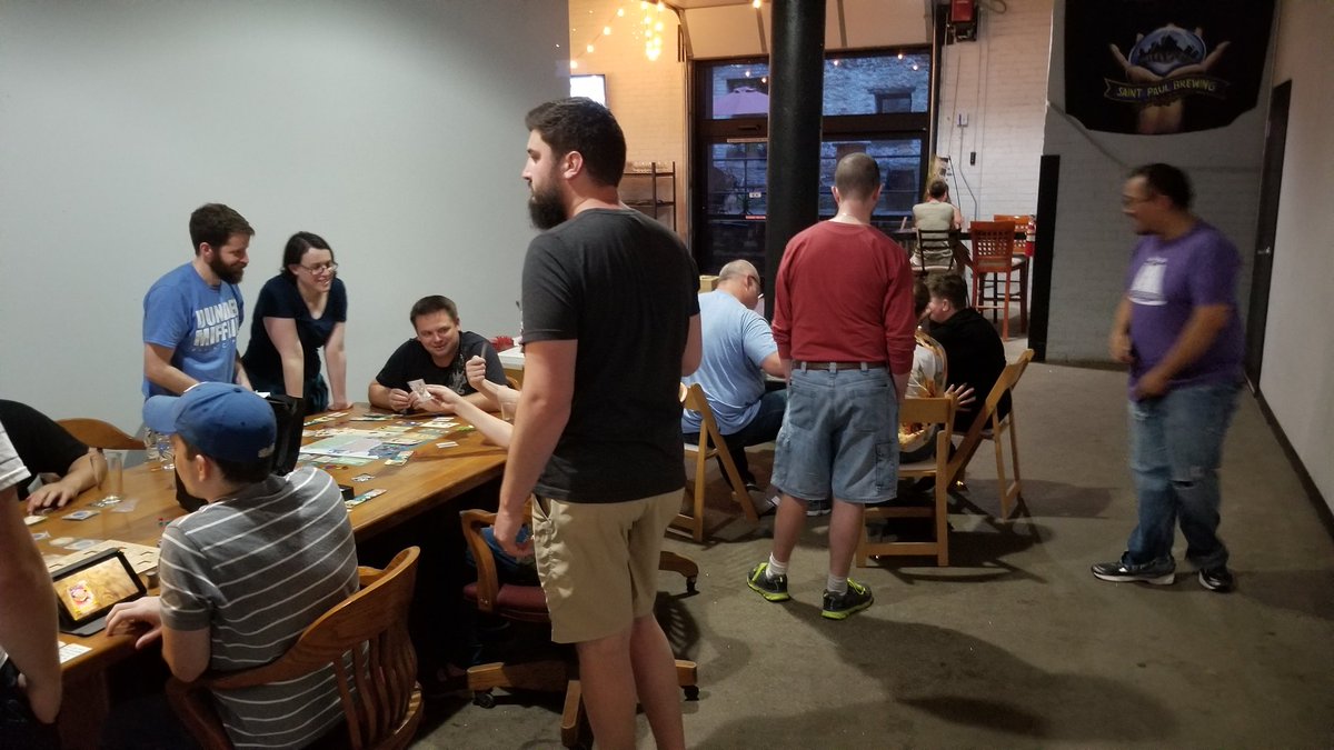 SavedtheGamemn's tweet photo. Brews &amp; Boards is going strong at Saint Paul Brewing. It's crummy outside, come drink a beer with us! https://t.co/q3jFD4Utln